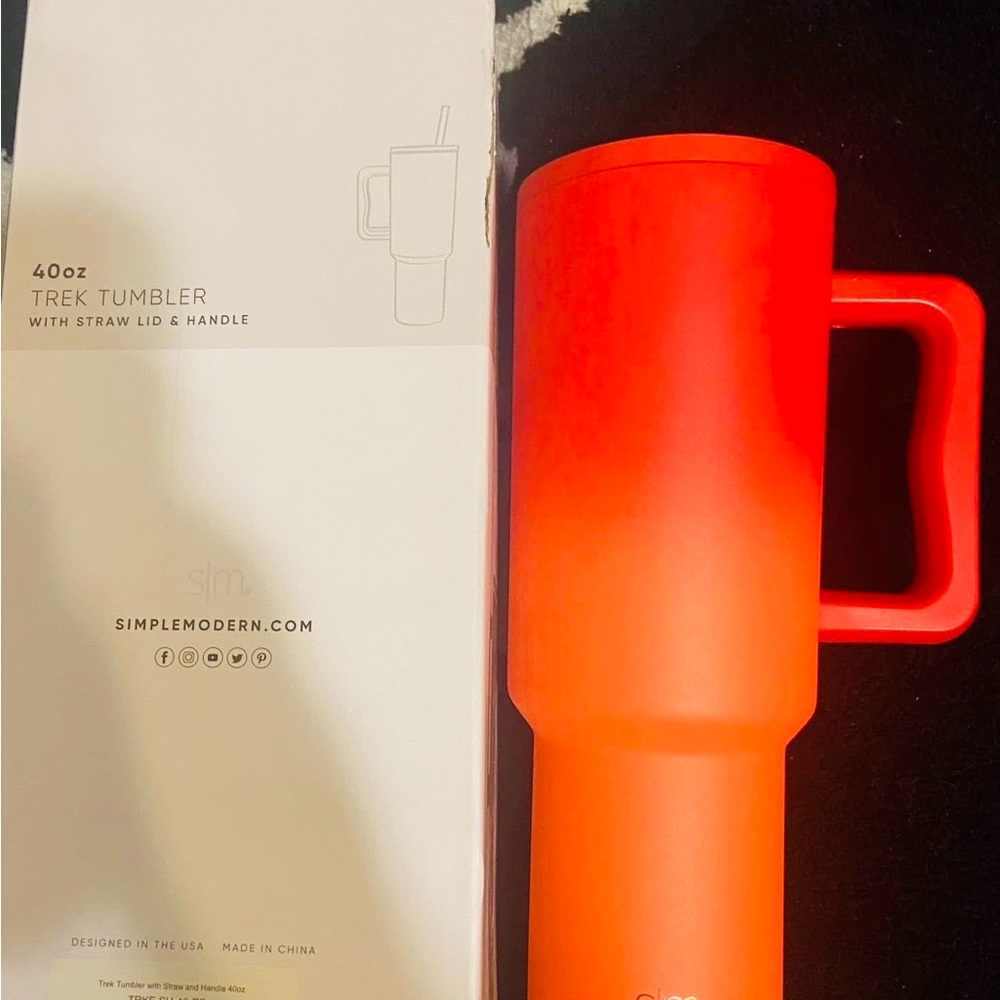 Simple Modern Red Trek Tumbler with Straw Lid